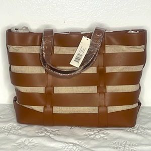 French Connection, Unisex, Bag, Tote, large, brown, sturdy straps, snap closure